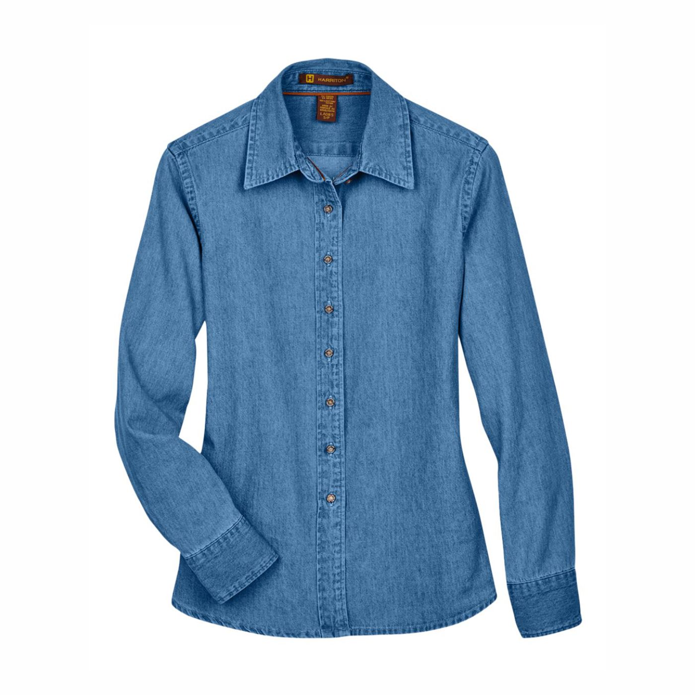 Harriton Long Sleeve Denim Shirt - Image 5