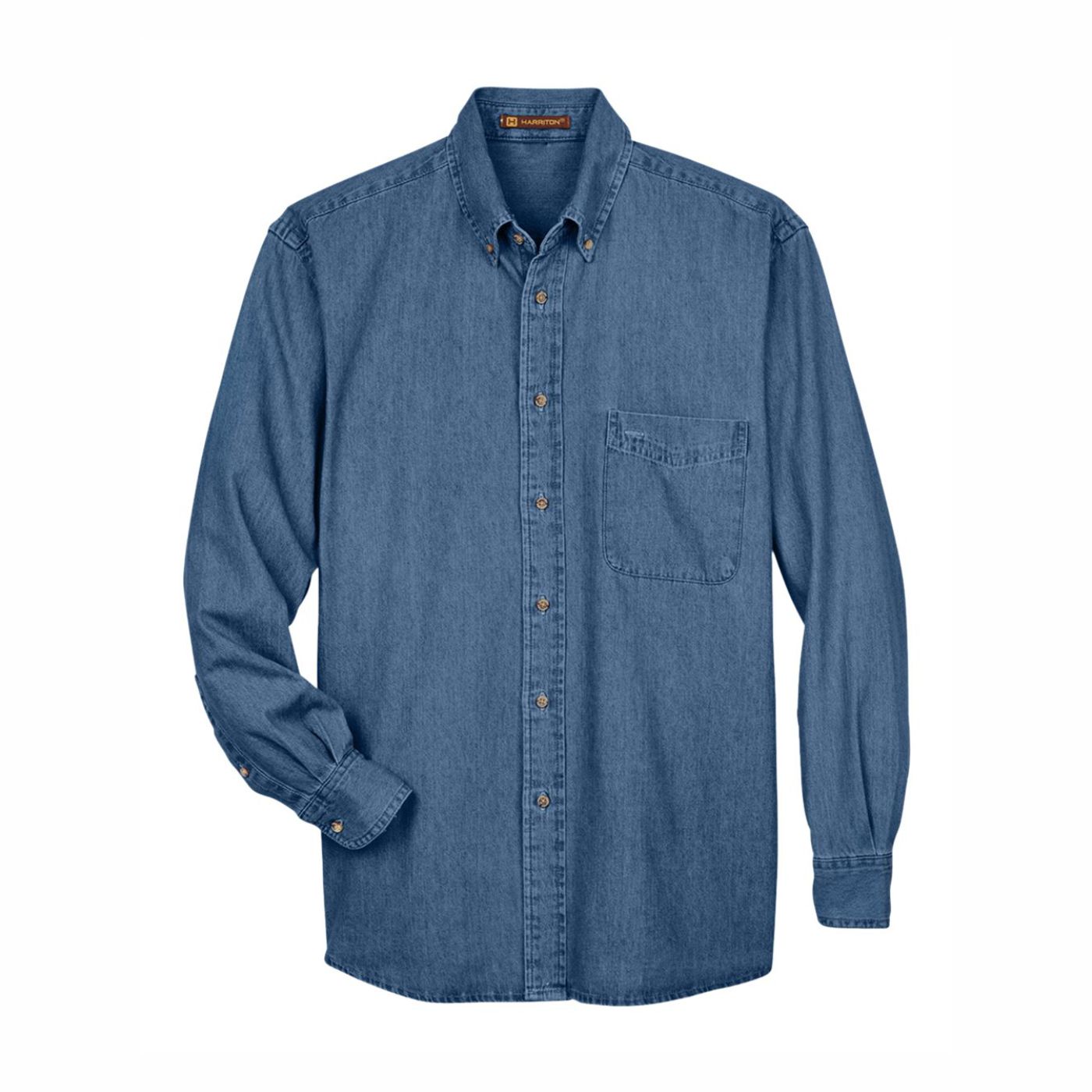 Harriton Long Sleeve Denim Shirt - Image 4