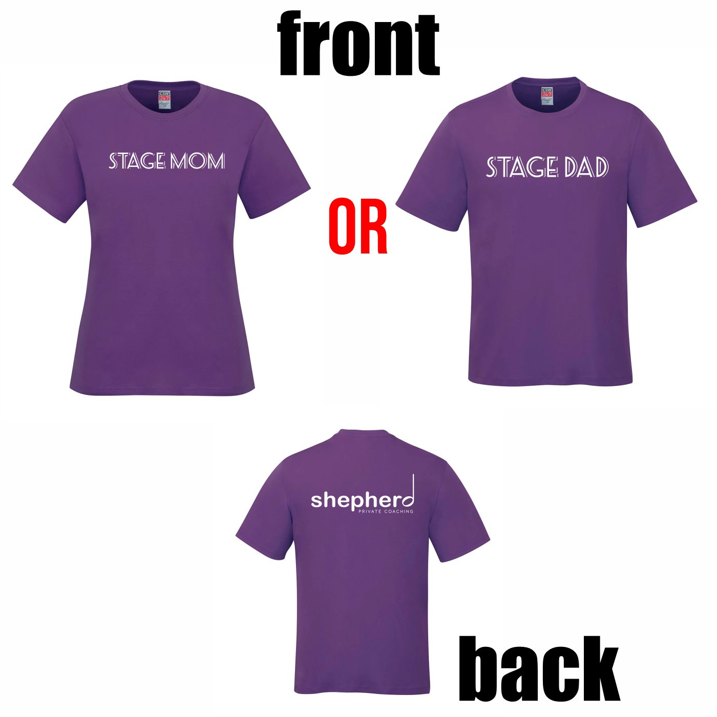 "Stage Mom / Stage Dad" Cotton T-shirt - Image 5