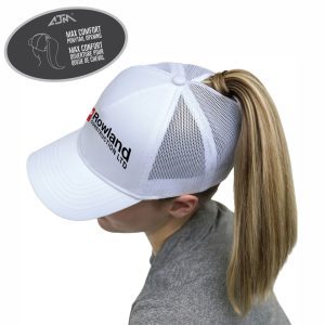 Ladies Meshback Ponytail Hat - Front of hat logo