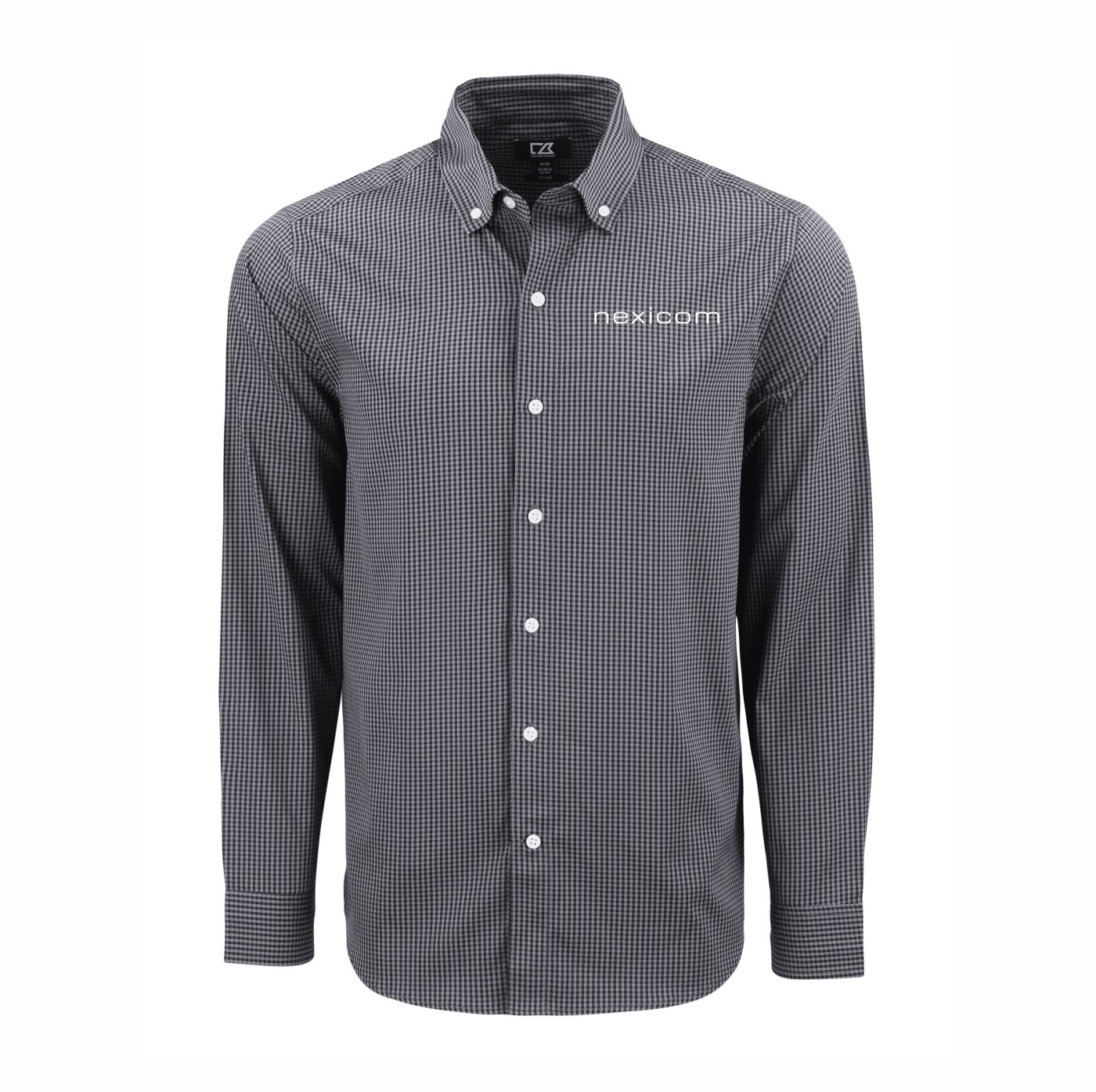 Cutter & Buck Skyline Eco Gingham Long Sleeve Dress Shirt