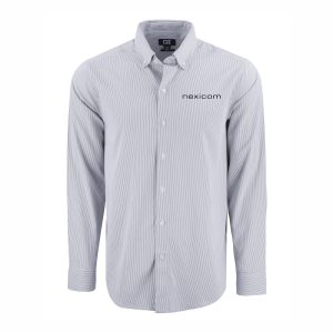 Cutter & Buck Skyline Eco Pinstripe Long Sleeve Dress Shirt