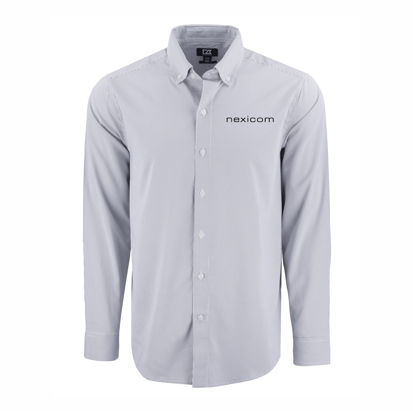 Cutter & Buck Skyline Eco Pinstripe Long Sleeve Dress Shirt